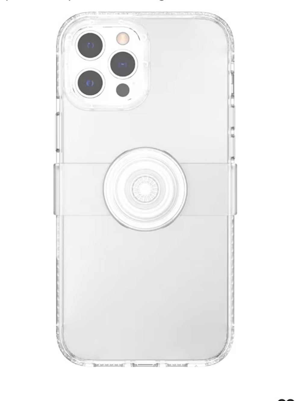 PopSocket Clear iPhone 12 ProMax Case with White Slide Glitter Grip